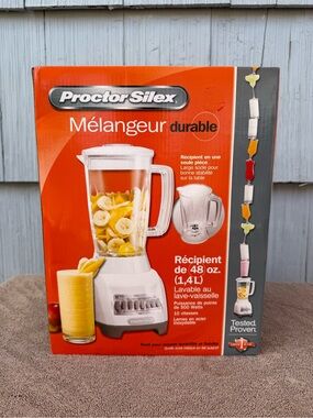 Proctor Silex White 48 oz Blender - Durable Kitchen Mixer